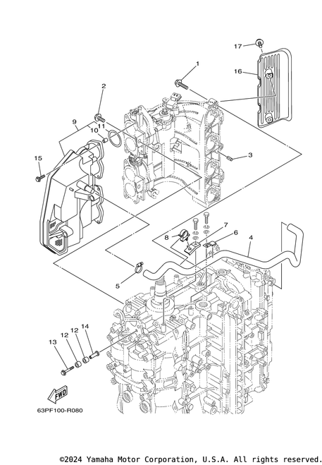 Yamaha Silencer Assembly, Intake | 63P-14440-00-00