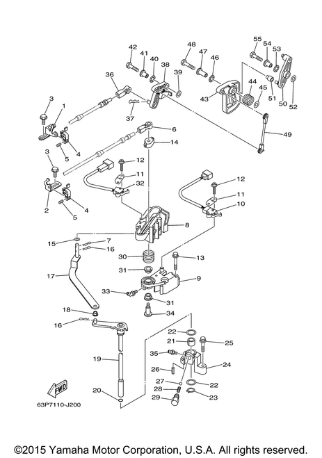 Yamaha Bracket, Remote Control 1 | 63P-48531-00-00