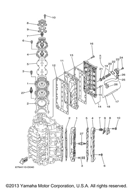 Yamaha Head, Cylinder 1 | 64E-11111-00-1S