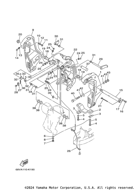 Yamaha Bolt, Clamp Bracket | 64E-43131-01-00