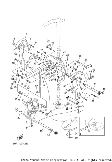 Yamaha Bracket, Swibel | 64E-43311-10-8D