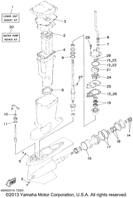 Yamaha Water Pump Repair Kit | 65N-W0078-A1-00