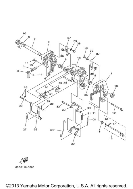 Yamaha Screw, Transom Clamp. | 677-43116-01-00