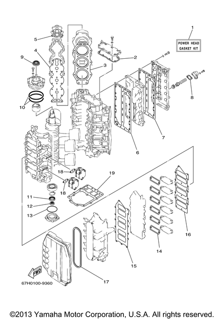 Yamaha Power Head Gasket Kit | 67H-W0001-00-00
