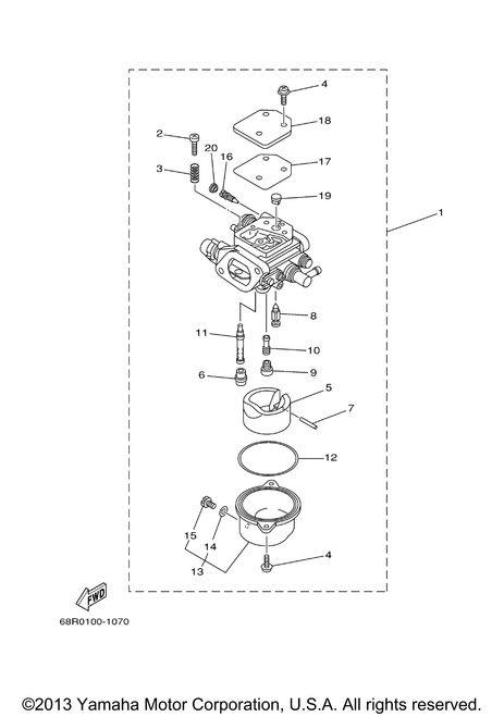 Yamaha Carburetor Assembly 1 | 68R-14301-12-00