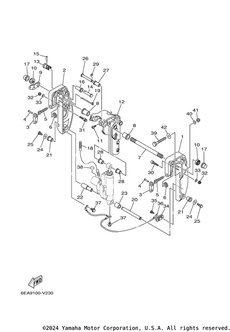 Yamaha Bracket, Swivel 1 | 69G-43311-11-8D