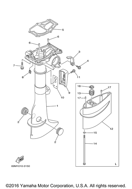Yamaha Gasket, Upper Casing | 69M-45113-A0-00