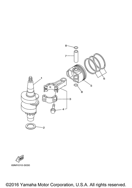 Yamaha Piston (Std) F2.5 | 69M-E1631-01-96
