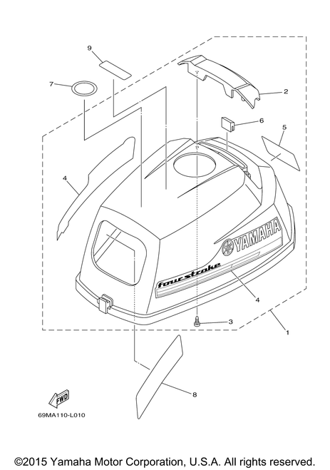 Yamaha Top Cowling Assembly | 69M-G2610-30-00