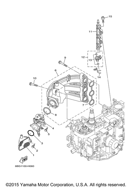 Yamaha Silencer Assembly, Intake | 6BG-14440-00-00