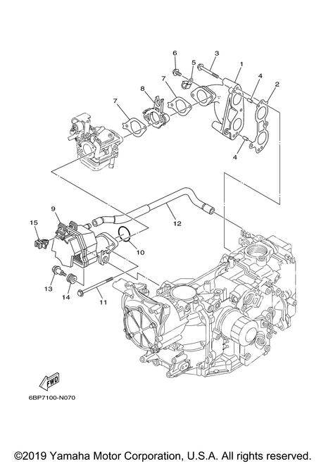 Yamaha Gasket, Manifold 2 | 6BL-13646-00-00