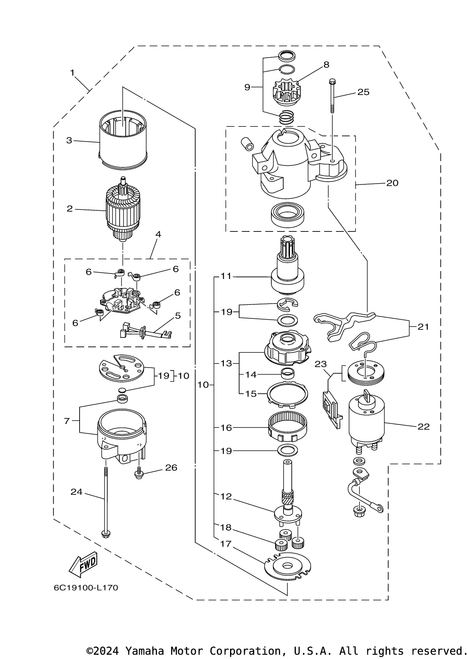 Yamaha Starting Motor Assembly | 6CJ-81800-01-00