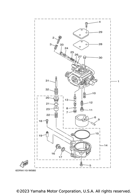 Yamaha Carburetor Assembly 1 | 6DR-14301-70-00