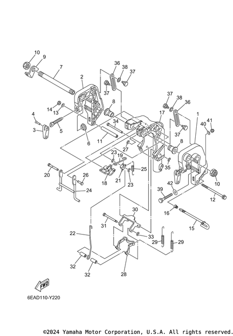 Yamaha Rod, Tilt Lock | 6DR-43616-00-00