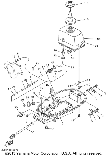 Yamaha Pipe, Suction 1 | 6E0-24335-00-00