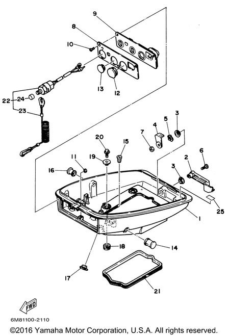 Yamaha Engine Stop Switch Assembly | 6E9-82575-02-00