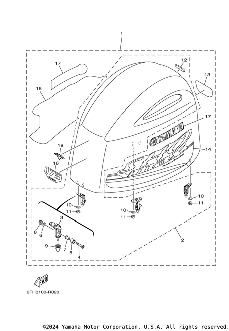 Yamaha Top Cowling Assembly | 6FH-42610-02-00