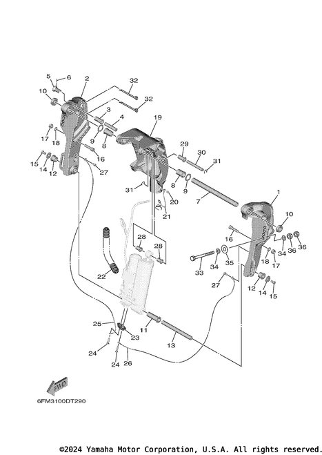 Yamaha Bracket, Swivel 1 | 6FM-43311-30-8D