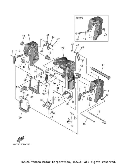 Yamaha Shaft, Lever | 6FM-43646-00-00