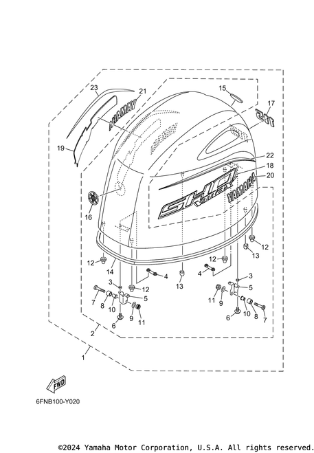 Yamaha Top Cowling Assembly | 6FN-42610-10-NA