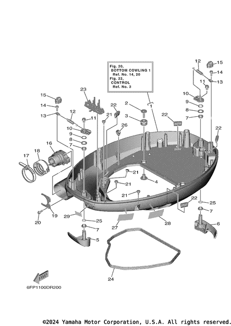 Yamaha Bottom Cowling Assembly | 6FP-42710-01-8D