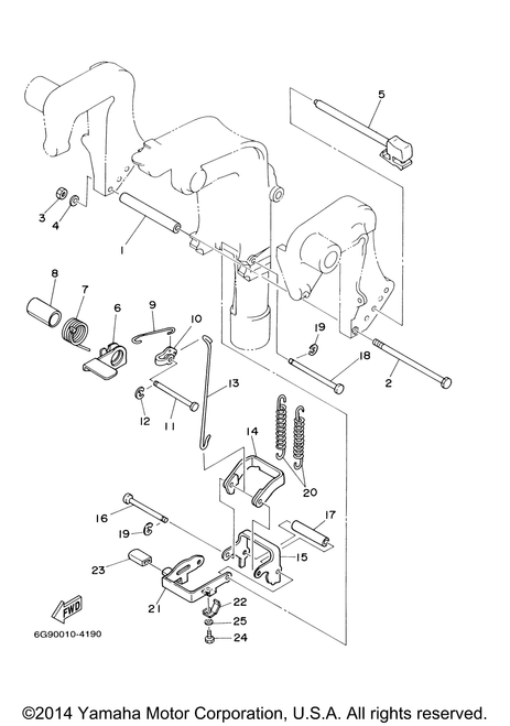 Yamaha Tilt Rod Assembly | 6G8-43160-01-00