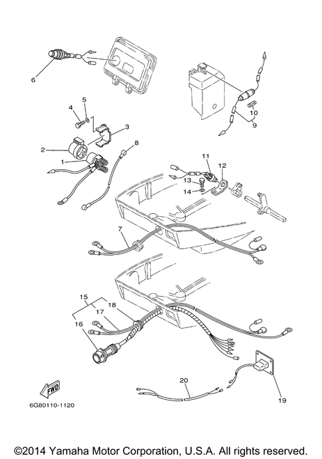 Yamaha Wire Harness Assembly | 6G8-82580-00-00