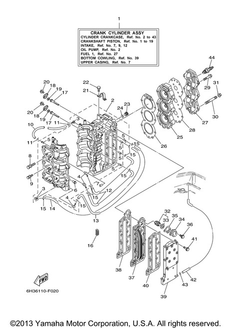 Yamaha Head, Cylinder 1 | 6H3-11111-01-1S