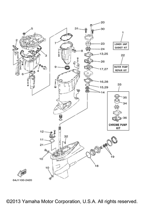 Yamaha Chrome Pump Kit | 6H3-W0078-0A-00