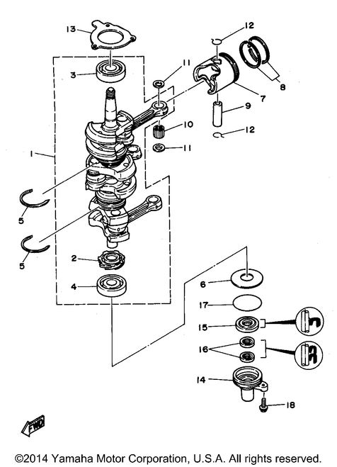 Yamaha Crankshaft Assembly | 6H4-11400-14-00