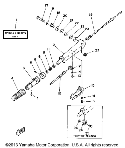 Yamaha Cable, Throttle 1 | 6H4-26311-03-00