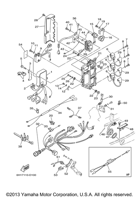 Yamaha Lead Wire Assembly | 6H4-81315-11-00