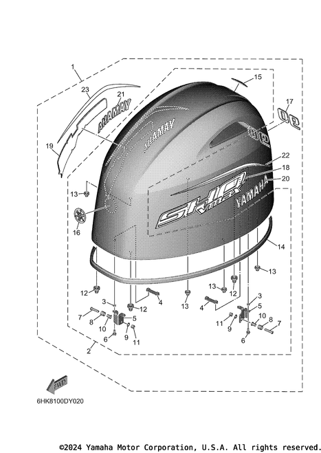 Yamaha Top Cowling Assembly | 6HK-42610-10-NA