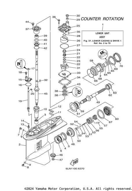 Yamaha Lower Unit Assembly | 6HR-45300-14-CE