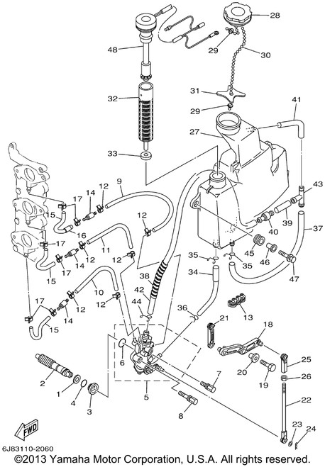 Yamaha Oil Injection Pump Assembly | 6J8-13200-01-00