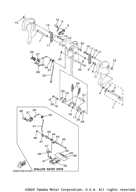 Yamaha Arm, Tilt Lock | 6J8-43613-01-00