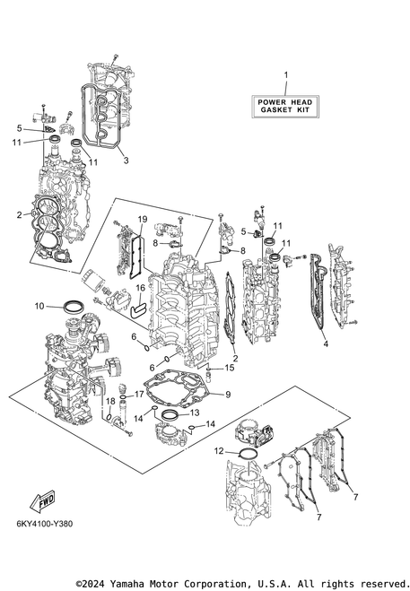 Yamaha Gasket, Cylinder | 6KA-11351-00-00