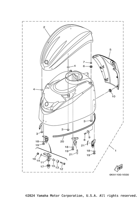 Yamaha Top Cowling Assembly | 6KA-42610-10-00