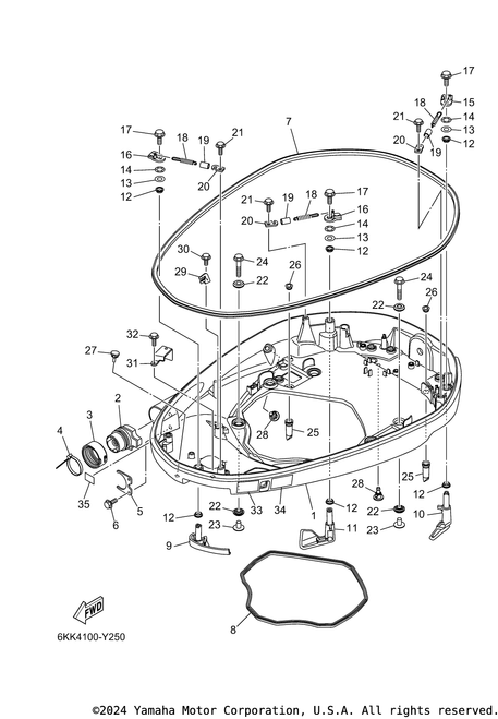 Yamaha Bottom Cowling Assembly | 6KA-42710-00-CE