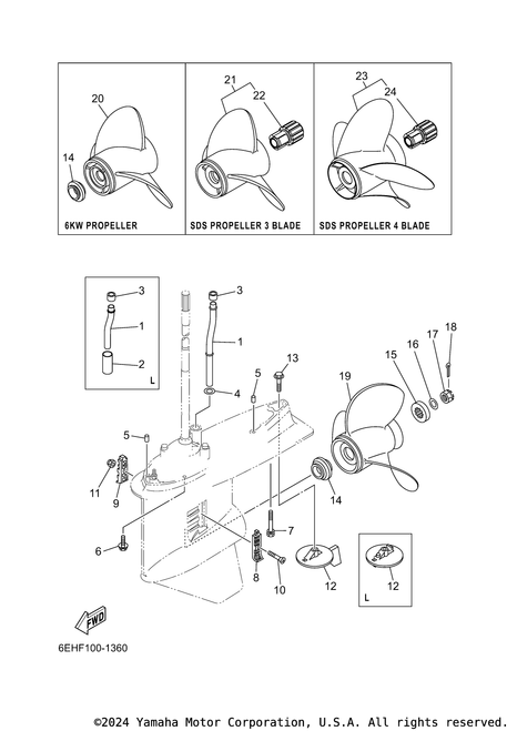 Yamaha Propeller Aluminum | 15 ⅛" x 27" | 6KW-45970-00-00