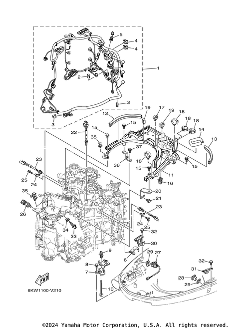 Yamaha Wire Harness Assembly | 6KW-82590-03-00
