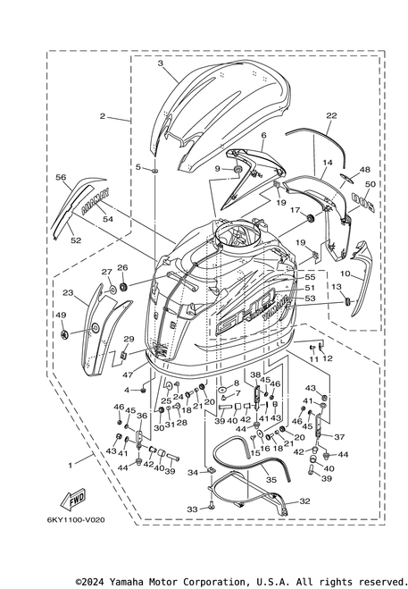Yamaha Top Cowling Assembly | 6KY-42610-02-00