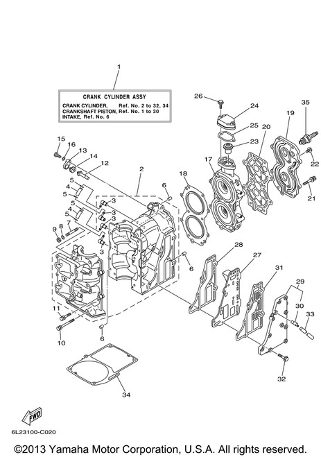 Yamaha Gasket, Exhaust Outer Cover | 6L2-41114-A1-00