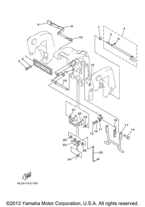 Yamaha Plate, Tilt Lock | 6L2-43615-00-00