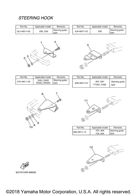 Yamaha Hook, Steering | 6L2-48511-00-00