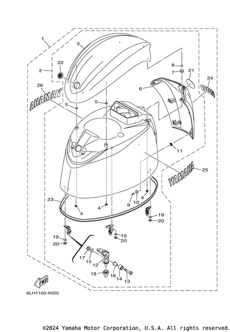 Yamaha Top Cowling Assembly | 6LH-42610-00-CE