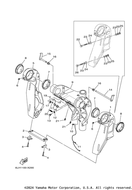 Yamaha Lever, Tilt Stop 2 | 6LH-43185-00-00