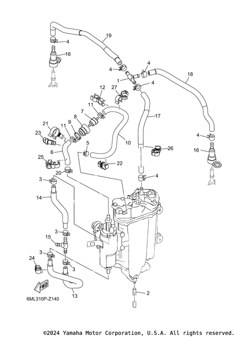 Yamaha Pipe, Fuel 2 | 6ML-13972-00-00