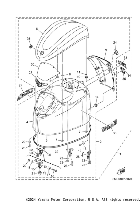 Yamaha Molding, Air Duct | 6ML-42613-00-CE