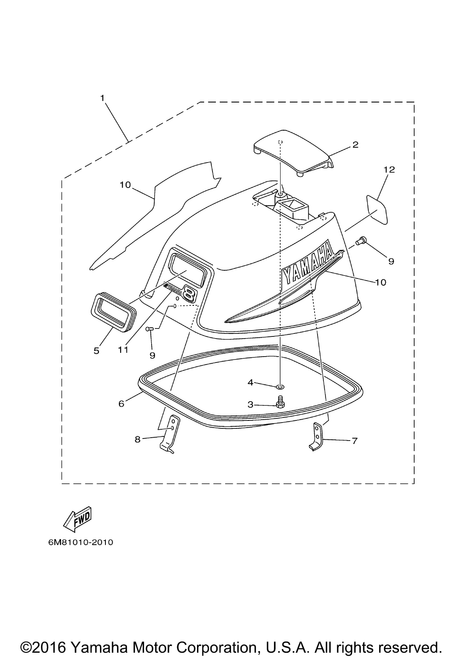 Yamaha Top Cowling Assembly | 6N0-G2610-40-4D